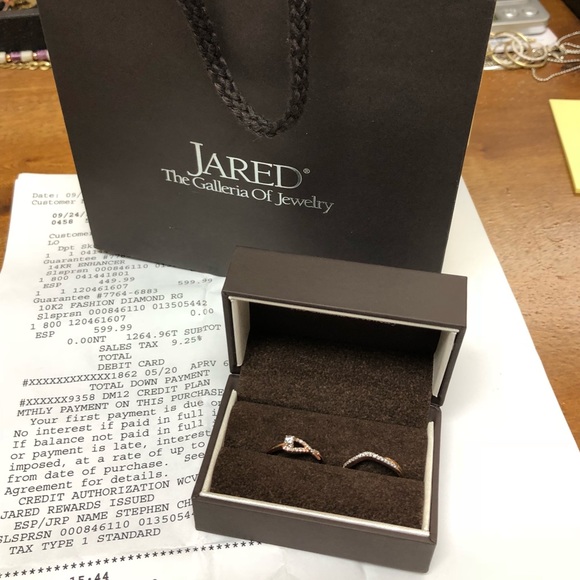 14k Rose Gold Diamond Wedding Set Jared 3/4ct - Picture 7 of 8